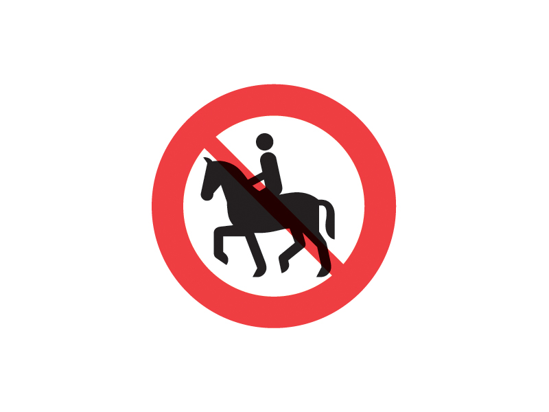 C26_1 - Ridning og føring af hest forbudt.