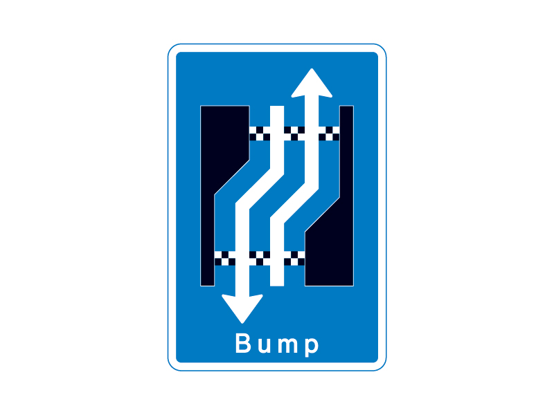 E16_3_12 - Fortsætte til højre med bump med modkørende.