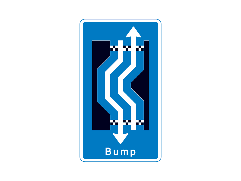 E16_3_34 - Fortsætte (venstre / højre) med bump med modkørende.