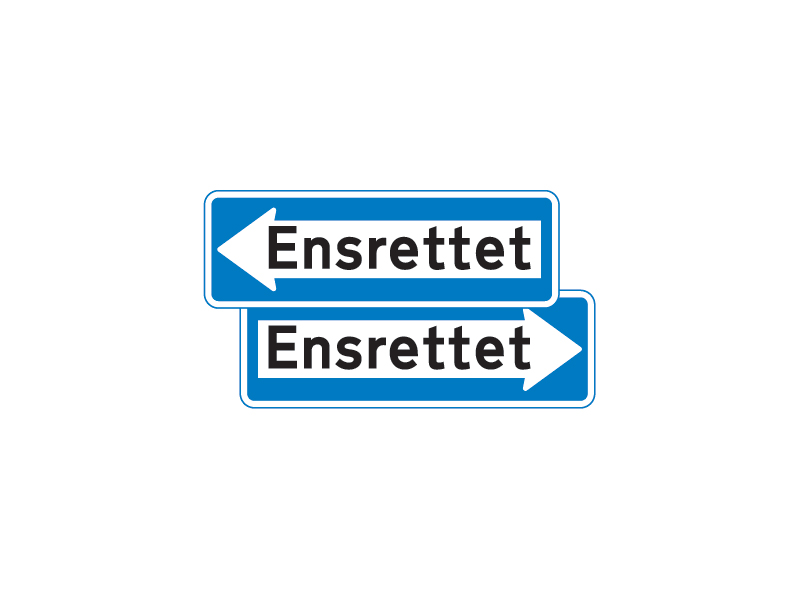 E19_1 - Ensrettet. Ensrettet færdsel.