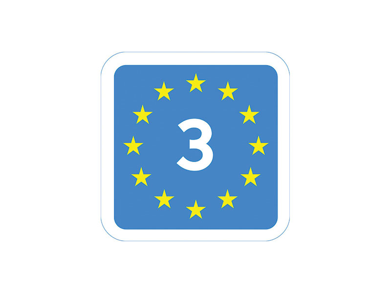 L47 - Ruteidentifikation for Eurovelocykelrute. Symbolet anvendes uden rutenavn