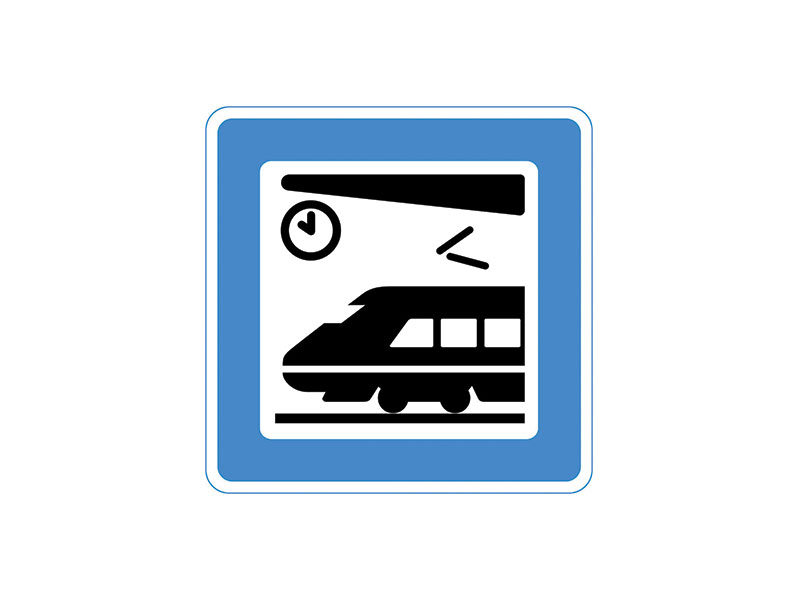 M13 - Jernbanestation. Tavlen angiver jernbanestation.