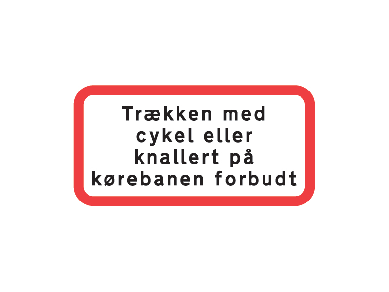 Uc19_1 - Trækken med cykel eller knallert på kørebanen er forbudt.
